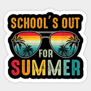 Last Day Of School Retro Schools Out For Summer Teacher Boys T-Shirt Sticker